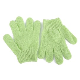 Beavorty 6 pcs Exfoliating Bath Gloves for Shower Body Scrub Stretchy Nylon Shower Gloves with Lanyard Machine Washable Suitable for Men Women Green