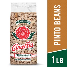 Camellia Brand Dried Pinto Beans – Premium Heirloom Beans for Chile Con Carne, Soups, Stews, Chili & Mexican Dishes – Non-GMO, Gluten-Free, High Protein, Vegan & Vegetarian Friendly, 1 Pound (Pack of 2)