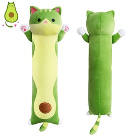 MUFEIRUO Long Cat Plush Pillow,90 cm Avocado Long Cat Body Plush, Long Cat Stuffed Animals Cat Plushie, Soft Long Plush Avocado Cat Stuffed Cat Plush Toys for Kids Birthday Christmas