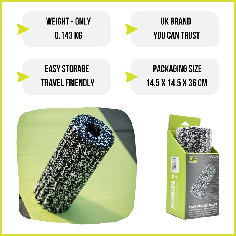 Ufe Unisex' s Foam Massage Roller, Black, One Size