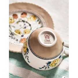 Anthropologie Turkuaz Kitchen Posy Teacup and Saucer Set , Gold *NIB*