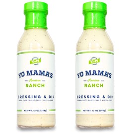 Keto Ranch Salad Dressing and Dip by Yo Mama's Foods - Pack of (2) - Dairy Free, Gluten Free, Low Sodium, and All Natural!