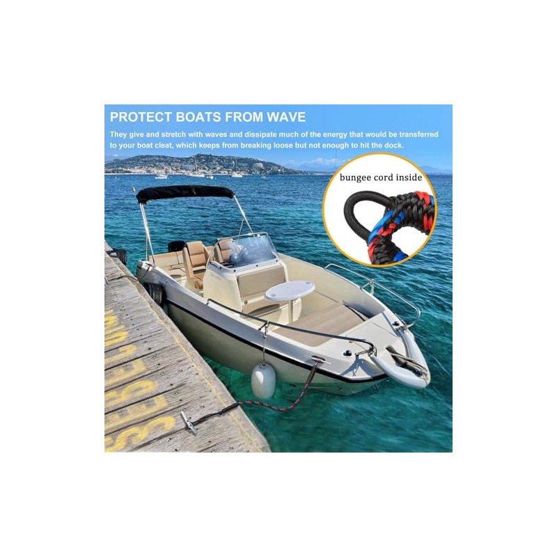 Bungee Dock Lines - Quick Connect Shock Absorbing Mooring Lines