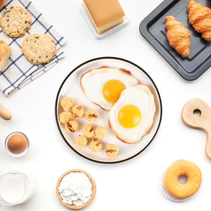 HUIANER 2PCS Artificial Fried Eggs Fake Fried Egg Omelette Model
