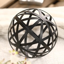 MOCOME 6.2" Black Metal Decorative Sphere for Home Decor- Sphere Accents Decorations Balls Centerpiece Bowls Coffee Table Metal Sphere Decor