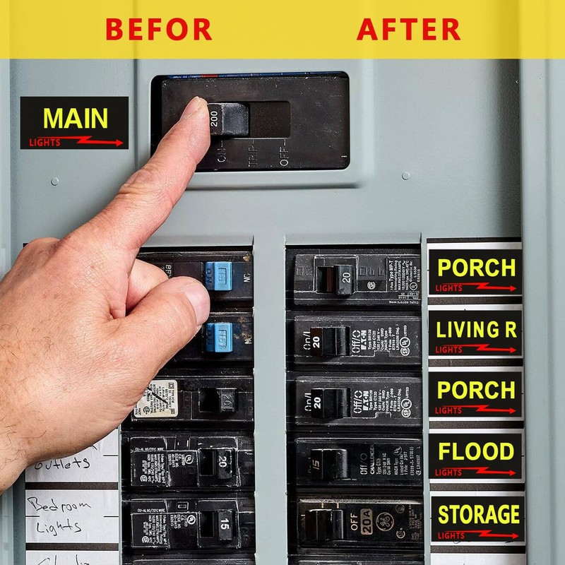 Premium Durable Circuit Breaker Labels, 129 Waterproof Fuse Box Stickers,
