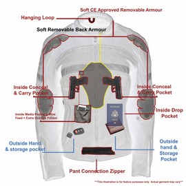 Milwaukee Leather Milwaukee Leather MPL2775 Black Armored Textile Motorcycle Jacket for Women - All Season Jacket w/Removable Liner - Small