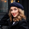 Jolbndcv 1 Pcs Beret Hat Wool French Beanie Hat Navy