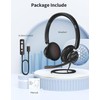 USB Headset with Microphone for PC Laptop, JabNecter 3.5mm Headphones