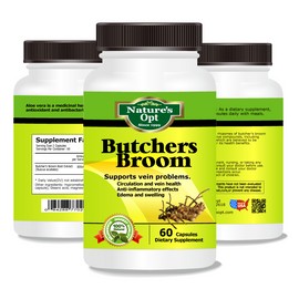 Nature's Opt Butcher's Broom, Supports Vein Problems, Circulation and Vein Health, Edema