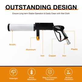 LED Co2 Gun Cryo Fog Stage Effect Co2 Jet Machine LED Cannon CO2 Gun RGB Mixed Co2 Spray Jet Gun Handheld Fog Smoke Gun for Party Stage