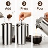French Press Coffee Maker for Home and Office - Double-Wall