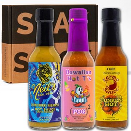 Hot Ones Hot Sauce Challenge Set - Season 28 Heat - Hot Sauces Gift Set - Variety Pack - Made with Natural Ingredients - Unique Small Batch Sampler - 5 fl oz Bottles (3-Pack)