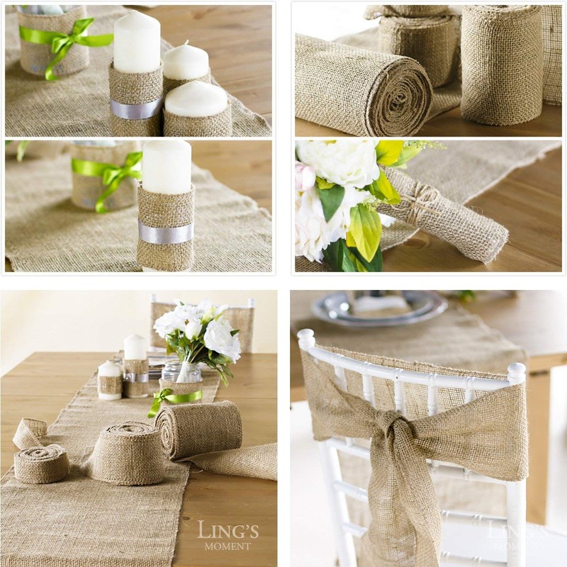 Hessian Hessian Fabric, Craft Material 10 m Woven Rustic Hessian