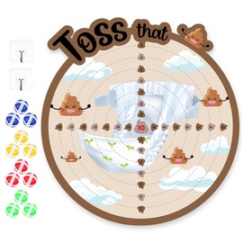 Blueweenly Baby Shower Game Baby Shower Party Favors 23 x 21 Inch Diaper Dart Board with 12 Sticky Balls Baby Shower Decorations Gender Reveal Party Game Birthday Party Supplies for Adults Girl Boy