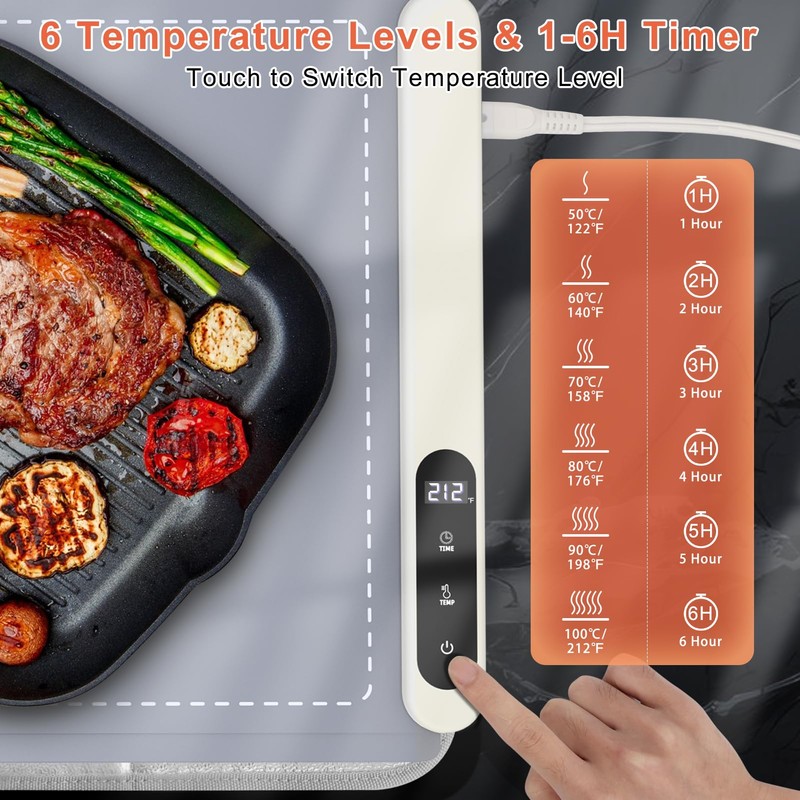 FYY Extra Large Warming Mat for Food with Heat-Resistant Pad,