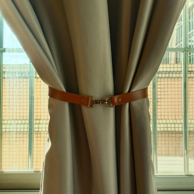 jojobasec Leather Curtain Tie Backs Leather Drapery Tiebacks Window Holdbacks