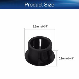 Heyiarbeit 40pcs Hole Plugs 9.5mm/0.37" Nylon Plastic Round Snap in Type Locking Hole Tube Furniture Fencing Post Pipe Insert End Caps Black Tone