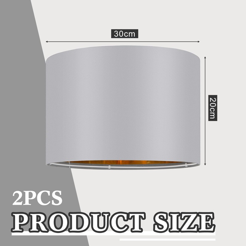 Weewooday 2 Pcs Fabric Drum Light Shade Large Modern Drum