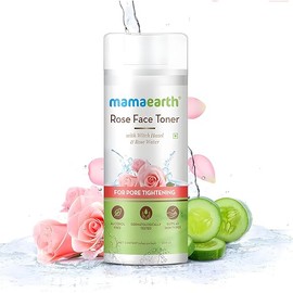 Mamaearth Rose Water Toner with Witch Hazel & Cucumber for Pore Tightening, Oil Control & Hydration | Alcohol-Free Face Toner for Glowing Skin | All Skin Types | 6.76 Fl Oz (200ml)