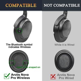 SOULWIT Cooling-Gel Replacement Earpads for Steelseries Arctis Nova Pro Wireless Headphones, Ear Pads Cushions with High-Density Noise Isolation Foam, Added Thickness - Black