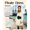 Women Pirate Costume Dress with Corset Accessories Long Sleeve Romper