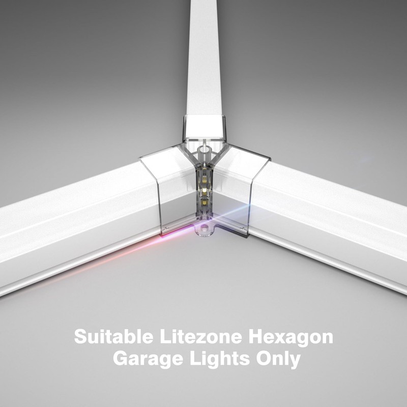 Litezone Hexagon Garage Lights Y Connectors 2 Pack, Exclusively Compatible
