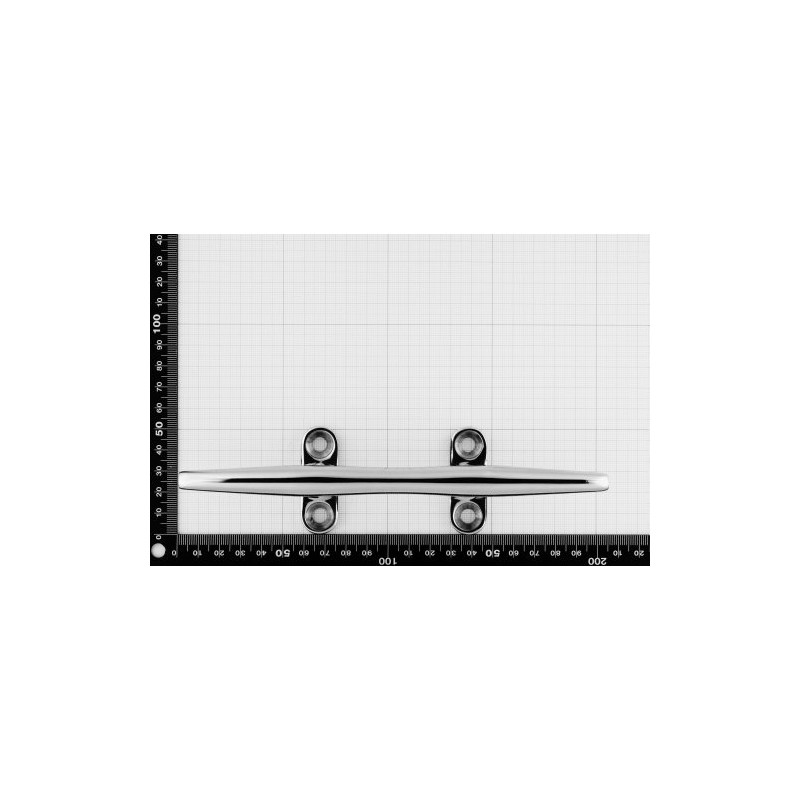 Hollow Base Cleat 200X37mm, Stainless Steel AISI 316