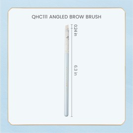 Indigo Artisan Series Angled Eyebrow Brush - 25° Slanted Soft Nylon Bristles for Natural Brows & Eyeliner, Blue Porcelain Ferrule & Lacquered Wood Handle (QHC 111)