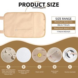 SHCHME 2 PCS Castor Oil Pack, Reusable Castor Oil Pack Wrap Kit, Organic Castor Oil Pack for Liver Detox with Storage Bag for Aid Sleep Digestive Constipation (Oil Not Included)(Khaki)