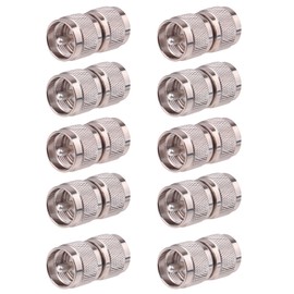 UHF PL-259 Male Coaxial Adapter 10 PCS – UHF Male to Male RF Connector for CB & Ham Radios, Antennas, and Communication Equipment
