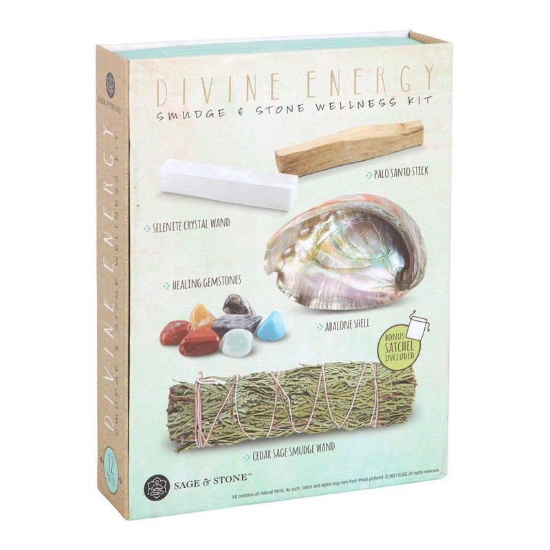 Divine Energy Smudge & Stone Wellness Kit: Holistic Spiritual Well-Being