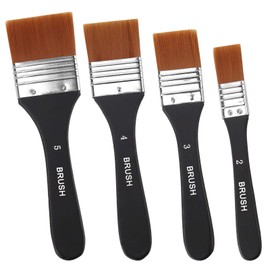 Acrylic Paint Brushes - 4 Piece Set of High Quality Artist Brushes Professional Quality Flat Bristle Nylon Brush Ergonomic One Piece Design Practical and Versatile Perfect for