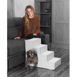 Pet Gear Pet Step IV Pet Stairs for Small Dogs and Cats up to 50 pounds, Lightweight, Easy Assembly (No Tools Required) - Available in 2 Models, 2 colors