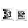 Wild Like My Curls Cute Curly Hair Funny Throw Pillow