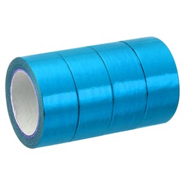 PATIKIL Metallic Washi Tape 15mm x 5m, 4 Pack Art Paper Mirror Masking Foil Sticker Self-Adhesive for DIY Art Craft Wrapping Wedding Decoration, Blue