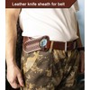 HOGIKUO Knife Sheath,Thick Genuine Leather Knife Sheath for Belt,Fits Folding