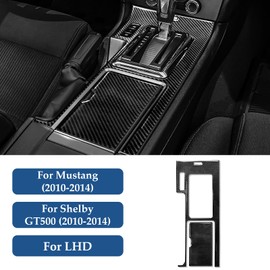 Car Real Premium Carbon Fiber Interior Trim Accessories for Ford Mustang GT Shelby 2009 2010 2011 2012 2013 2014 Gear Shift Panel Cup Holder Cover Sticker