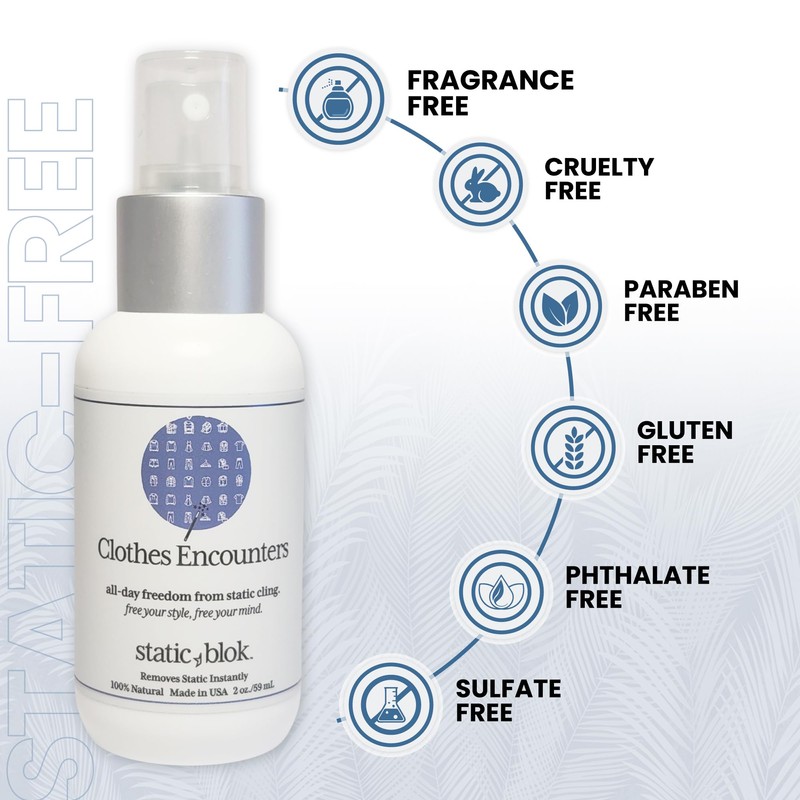 Static Blok Anti-Static Spray for Clothes - Instantly Eliminate Static