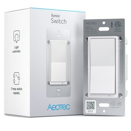 Zwave Light Switch: Aeotec Wall Switch, 3 Way, Repeater, On Off, SmartThings Switch, Z-Wave Plus, Gen7, illumino, ZWave hub Required