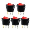Red Light SPST 3-Pin ON/Off Round Boat Rocker Switch AC