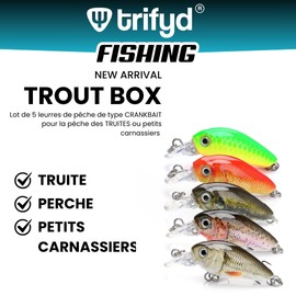 trifyd ® Trout Cranckbait 4cm, Pack of 5 fishing lures