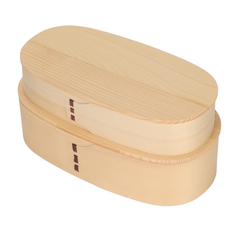 Wooden Bento Boxes Double Wood Color Bento Lunch Box Portable
