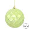 Vickerman 4.75" Celadon Shiny Diamond Bauble Christmas Ornament, Set of