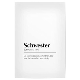 artboxONE Poster 30 x 20 cm Typography Definition Sister Childhood - Picture Definition Gift