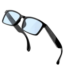 Tulbeys Smart Glasses with Open Ear, Bluetooth 5.3, and Low Latency Audio,Voice Assistant, Blue Light Filter Lenses, Mic Speakers, Touch Control for Men Women, Hands-Free Listening and Office Use