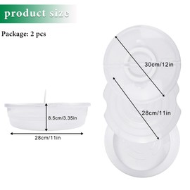FMOACEN 2PCS 11.5 Inch Clear Pie Containers With Lids and Handle Round Pie Carrier Reusable 2 Compartments Pizza box Leftover Pizza Keeper for Food Cake Cheesecake Tortilla Pastry