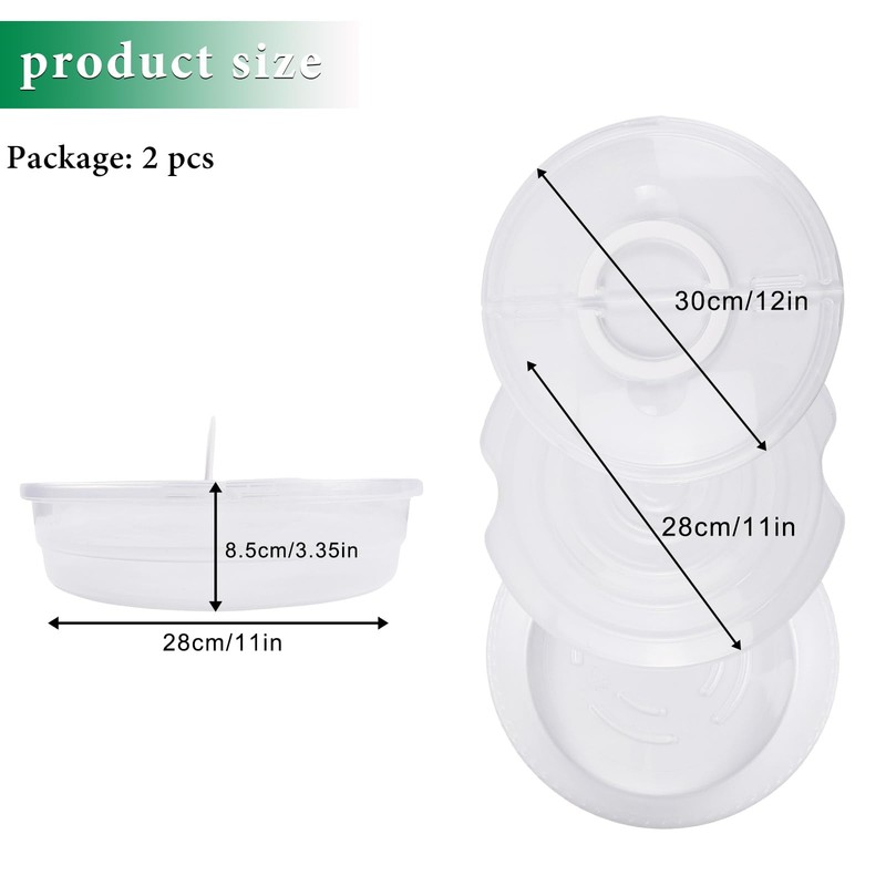 FMOACEN 2PCS 11.5 Inch Clear Pie Containers With Lids and