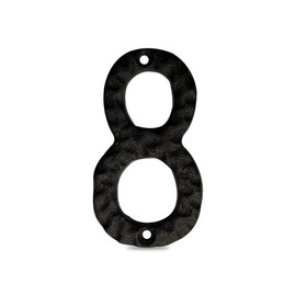 TripDock 4 Inch House Numbers for Outside, Cast Iron Metal Address Home Number, Unique Craftsman-style Look, Black Number 8
