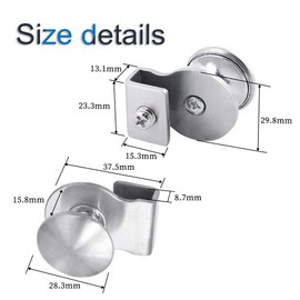 INCREWAY Glass Door Handle 4 Pieces Stainless Steel No Drilling Door Clamps Handles for Glass 5-8mm Showcases Furniture Glass Cabinets Drawers